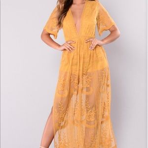 Mustard romper dress